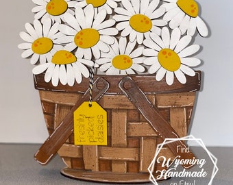 Decoración de cesta de temporada, base navideña intercambiable, decoración de cesta reversible, regalo para mamá, regalo para el Día de la Madre