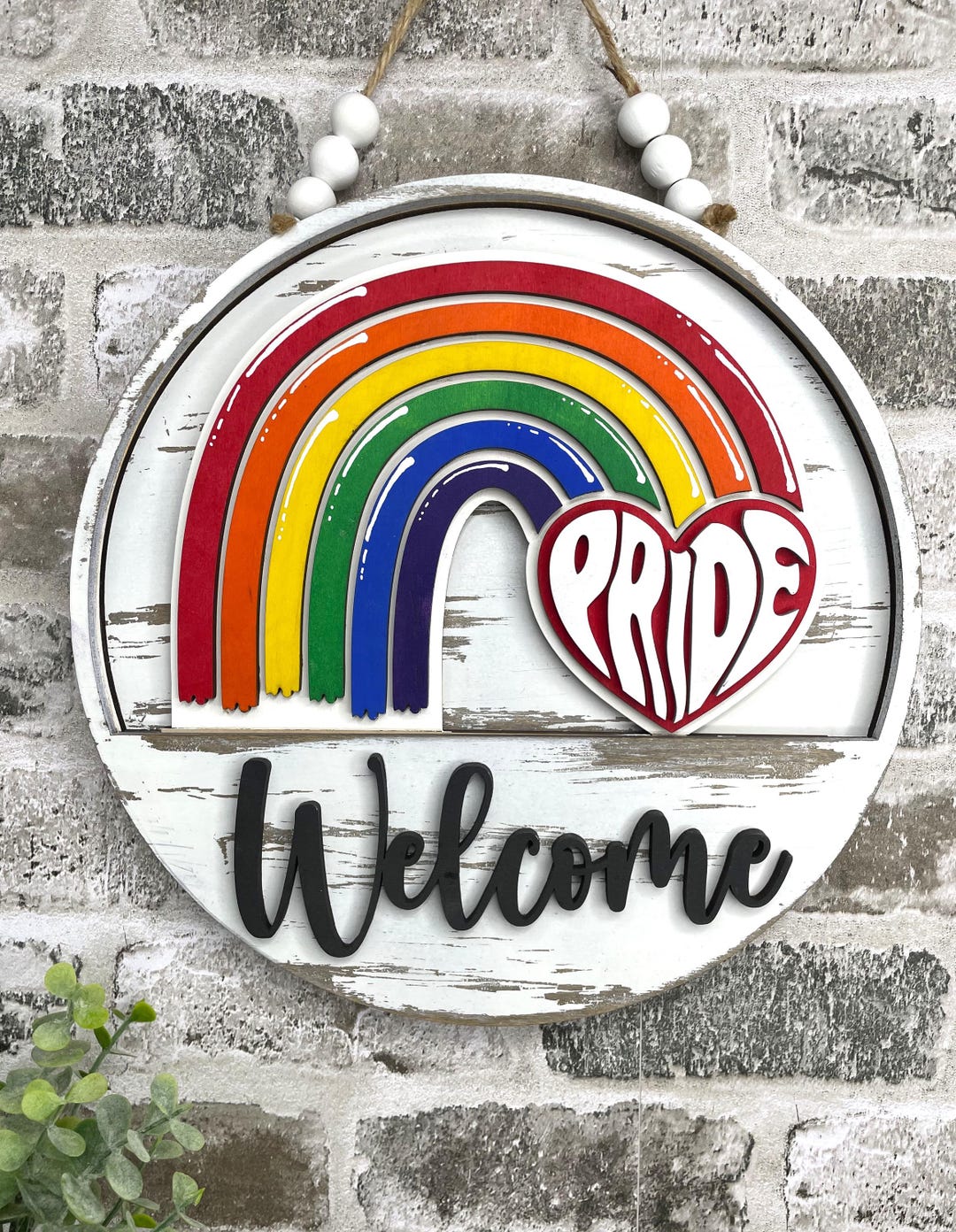 Pride Insert, LGBTQ Pride Welcome Sign, Rainbow Front Door Decor ...