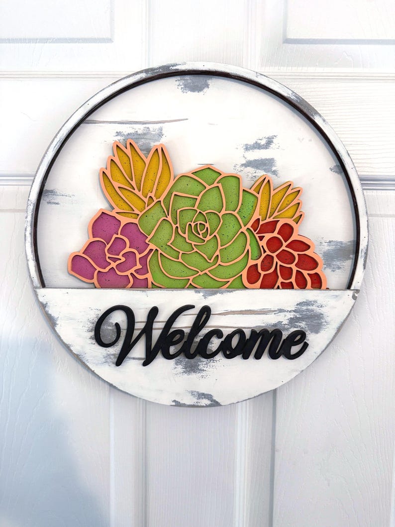 FLORALS Inserts for Interchangeable Welcome Sign, Front Door Hanger ...