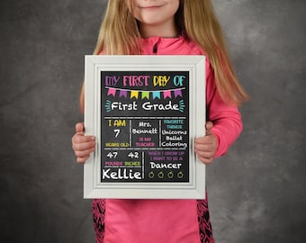 Back to School Dry-Erase Sign, school pride display, school sign, dry-erase sign, personalized school sign
