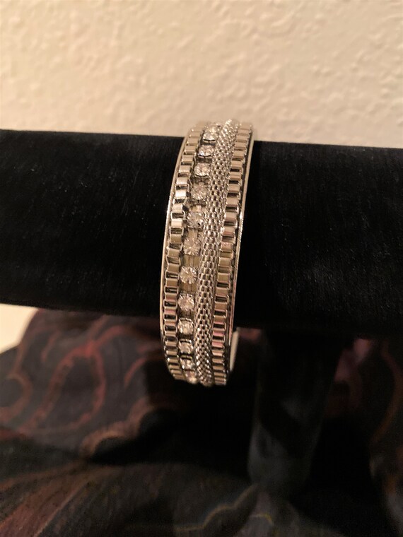 Chico's Sterling Silver Bangle Bracelet Encrusted… - image 8