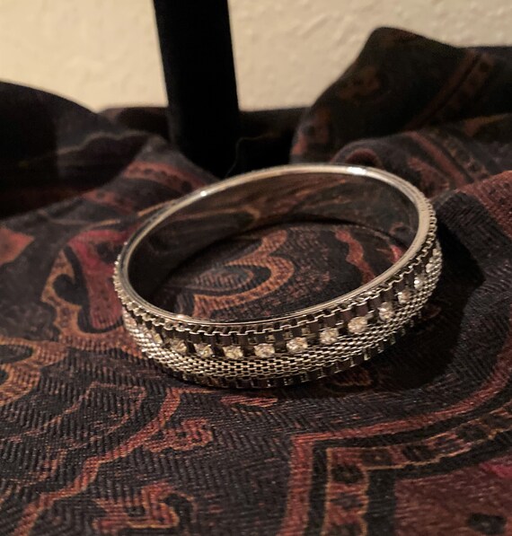 Chico's Sterling Silver Bangle Bracelet Encrusted… - image 3