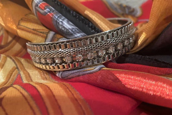 Chico's Sterling Silver Bangle Bracelet Encrusted… - image 4