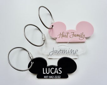 Disney-Inspired Diaper Tag | Mickey Mouse Diaper Bag Tag | Engraved Diaper Tag | Backpack ID tag
