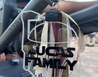 Starwars Inspired Light Up Stroller Tag | Disney World and Disneyland Light Up Stroller Tag | Mandolorian Engraved Family Tag