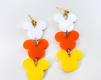 Mickey Mouse Halloween Earrings | Mickeys Not So Scary Halloween Earrings | Candy Corn Earrings