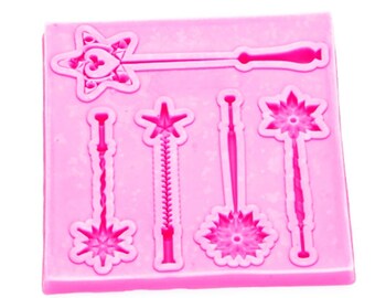 Star Lollipop Chocolate Mold Princess Fairy Wand lolly pop Star Wand Large Star Lollipop Resin Mold Lolli pop Jewelry Resin Mold