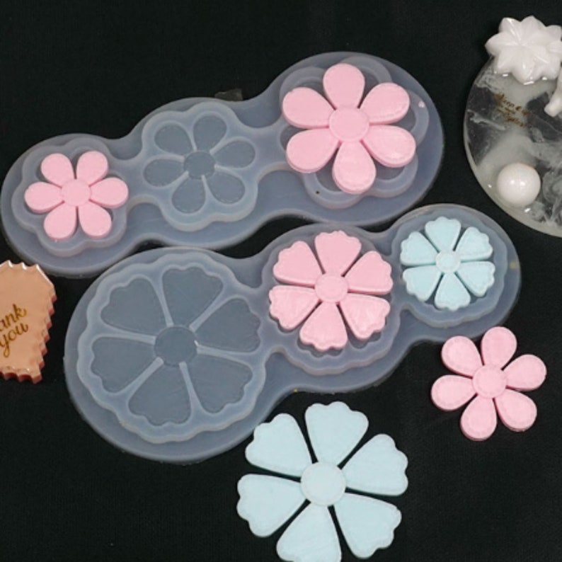 Daisy Flower Silicone Mold Epoxy Resin Mold Jewelry Making Etsy