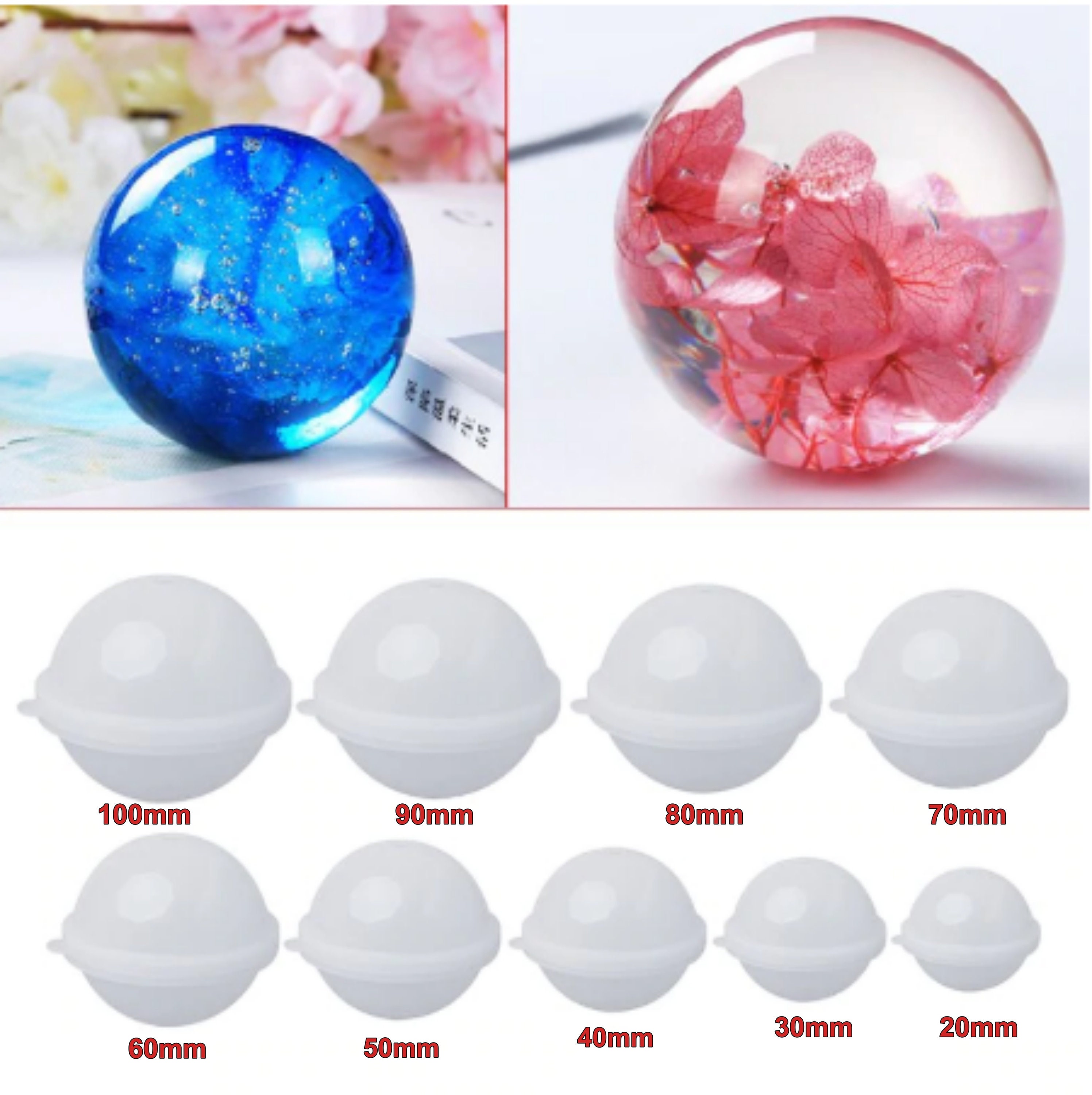 Mini Ball/Square Resin Molds, Ball/Square Bead Mold with Hole – WeNana