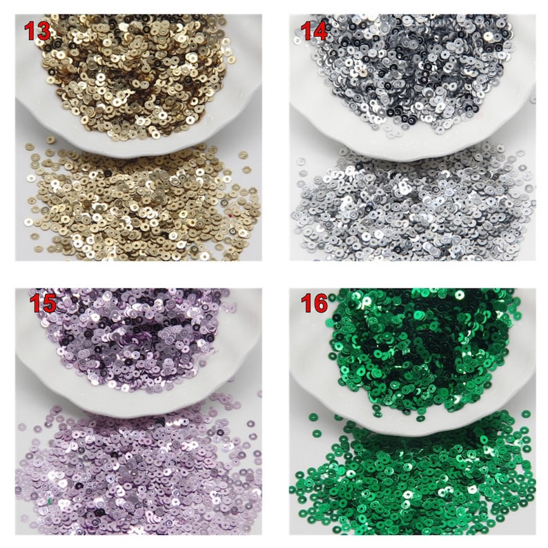 3456mm Iridescent Flat Round Loose Sequins Paillette Sewing Craft for Garment Dress Shoe Caps DIY Accessories