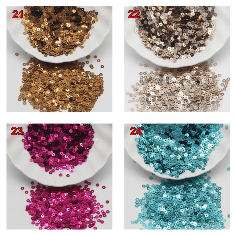3456mm Iridescent Flat Round Loose Sequins Paillette Sewing Craft for Garment Dress Shoe Caps DIY Accessories