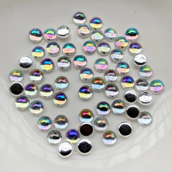 4-20mm AB Color Round Acrylic Rhinestone Transparent Flatback For Jewelry Making