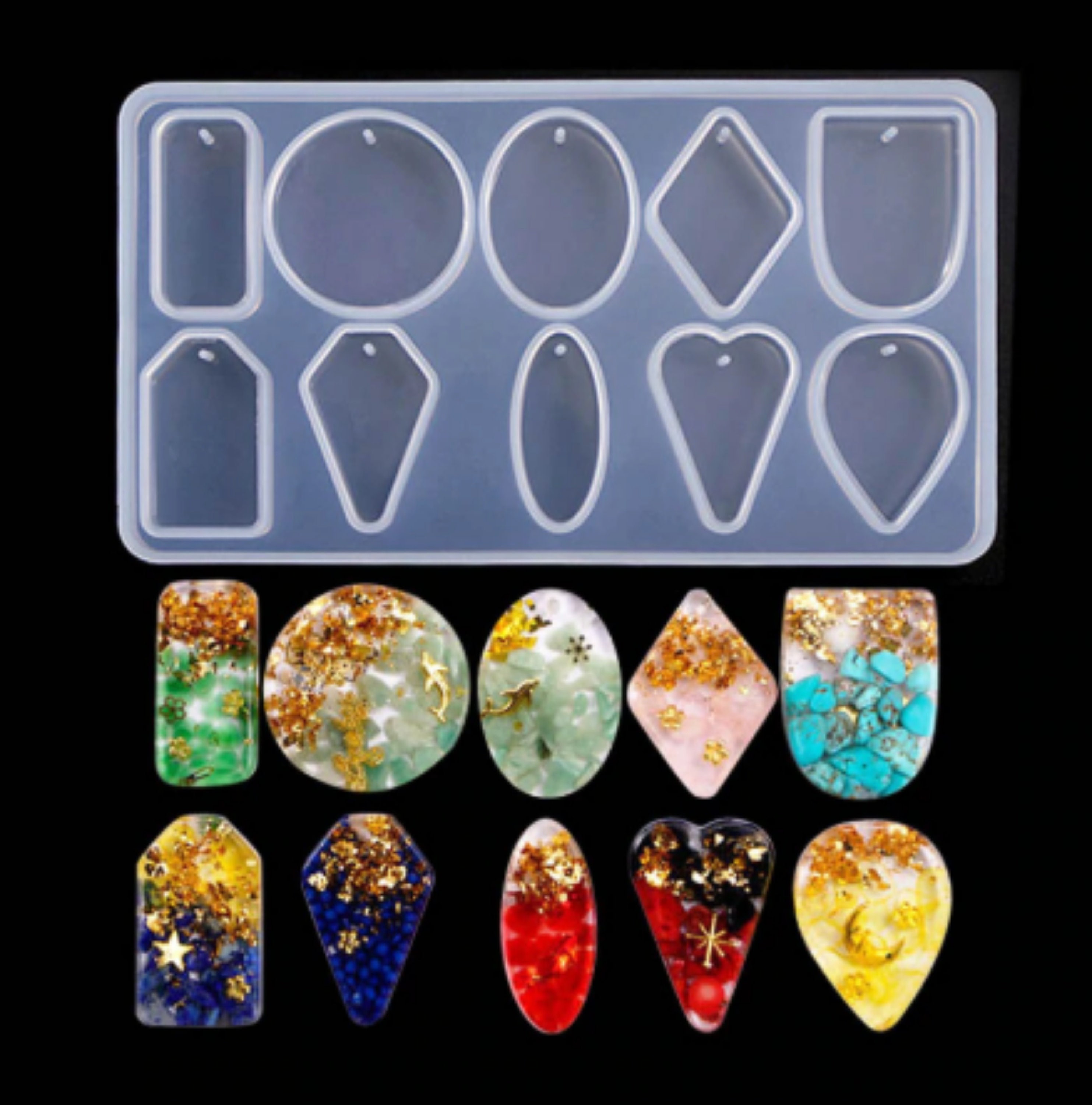 HELYZQ Crystal Epoxy Resin Mold Geometry Pendant Casting Silicone Mould DIY Making Tool HELYZQ Crystal Epoxy Resin Mold Geometry Pendant Casting Silicone Mould DIY Making Tool