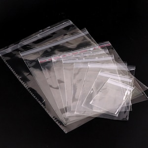 9 Sizes, Choose, Crystal Clear Self Seal Transparent Plastic