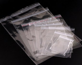 200pcs Clear Plastic Bags Transparent Resealable Packing Bags