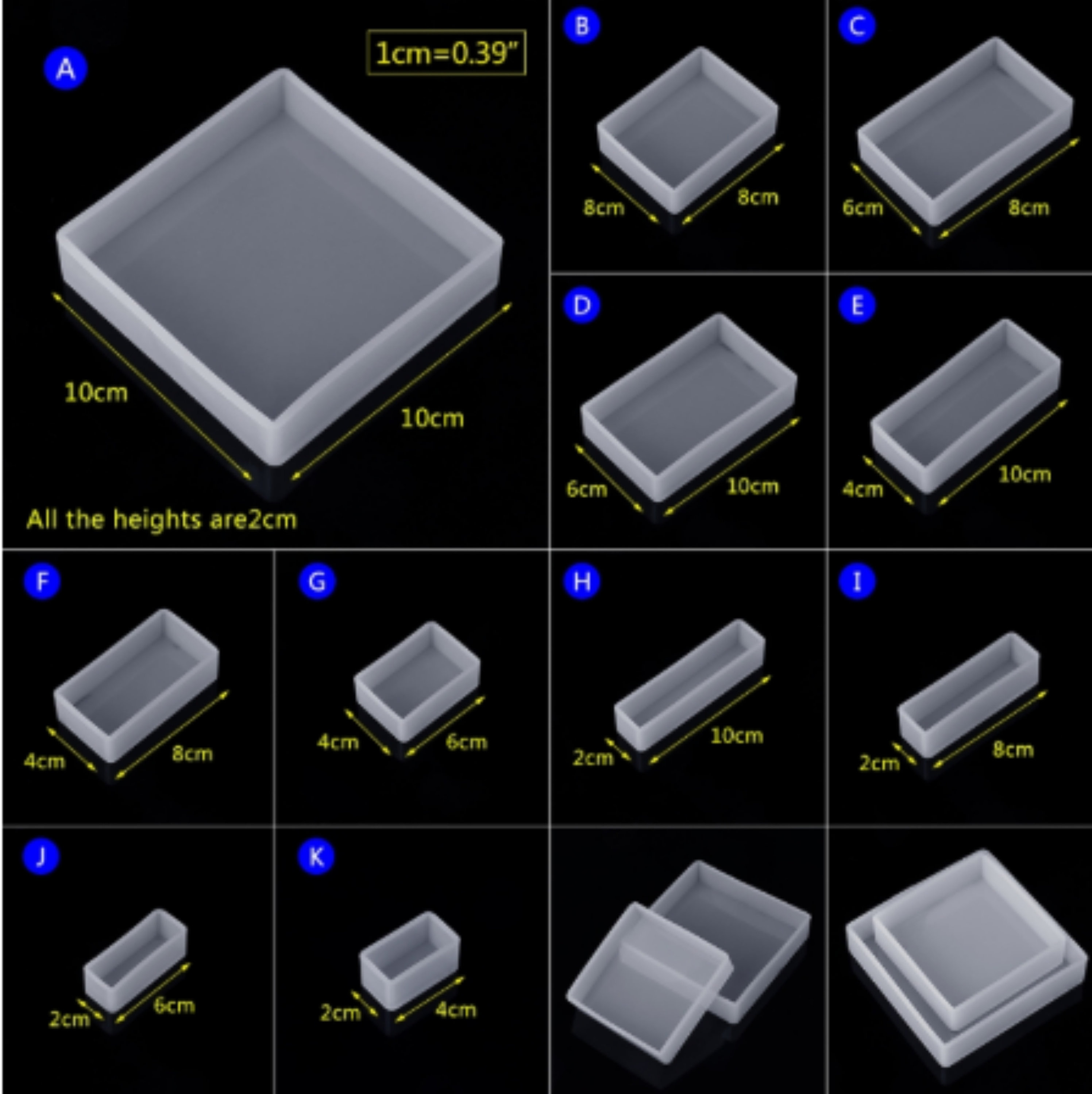 4x4x1 Thick 4 Coaster Silicone Mold - Square – Crafted Elements