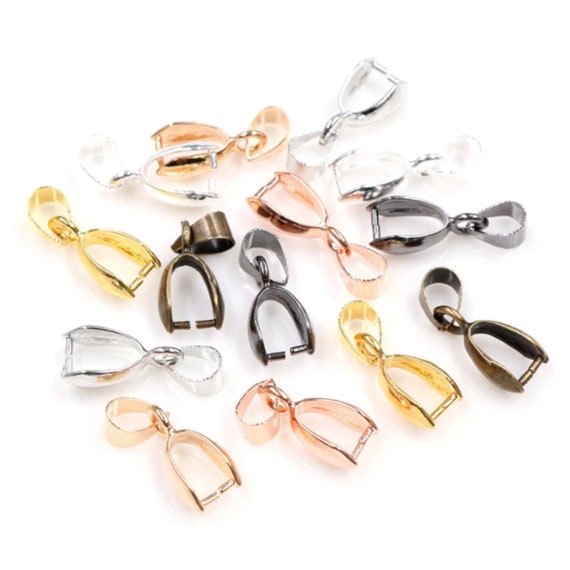 50pcs Clip Bail Beads Findings DIY Beads Jewelry Accessories Pendant Connectors 