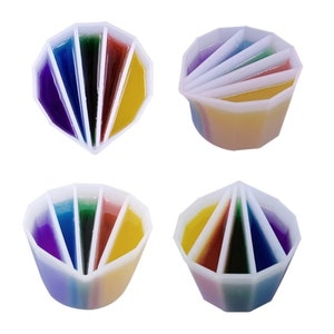 LET'S RESIN Silicone Split Cups,4Pcs Thicken&Rusable Resin Mixing Cups with  2-5Channels,Dividers Paint Supplies,Fluid Art for Resin Crafts,Acrylic