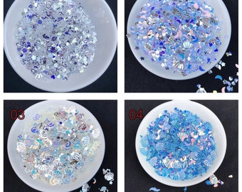 10g gemengd hart schelp ster glitter pailletten confetti voor hars slijmbenodigdheden