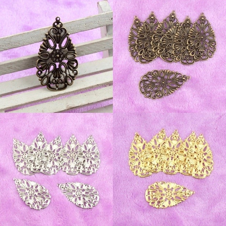20pcs Charm Chandelier Filigree Connectors Earring Findings Jewelry Making DIY