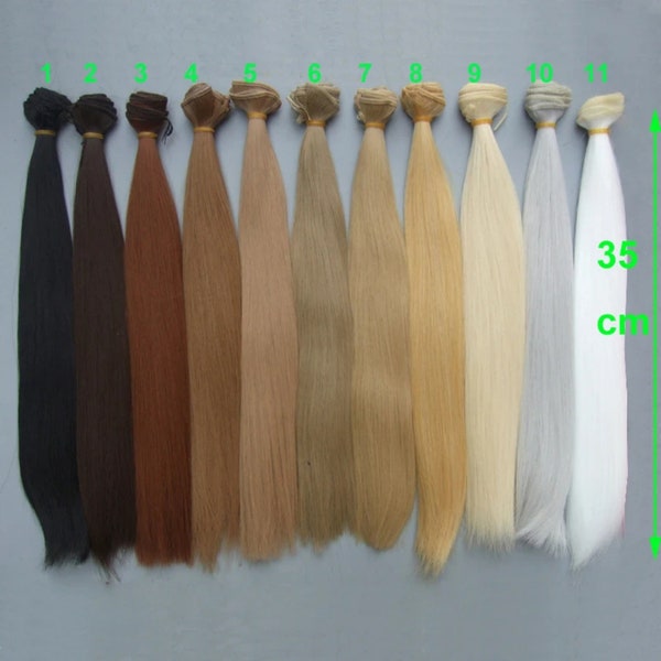 Cheveux de poupée droits de 35 cm pour accessoires de fabrication de poupées