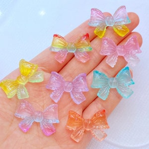 8 pezzi di cabochon in resina con fiocco a fondo piatto per la creazione di gioielli