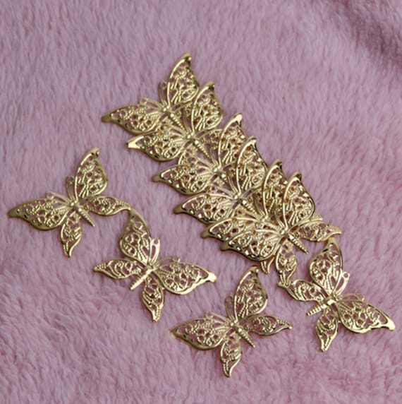 10pcs Filigree Leaves Wrap Connector Metal Crafts Jewelry Making DIY Accessories