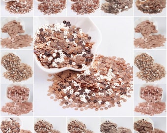 10g Rose Gold Color Flat Round Loose Sequins Paillette For Sewing Garment DIY Accessories