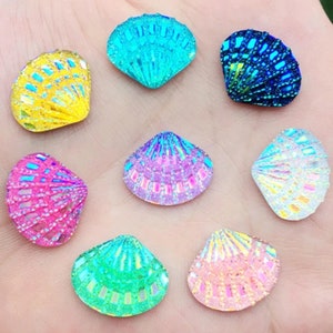 20pcs Shell Shape Resin Flatback Cabochon For Jewelry Making