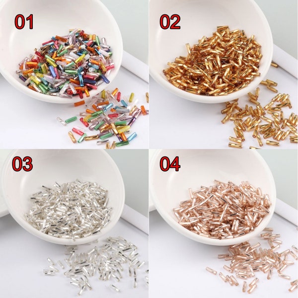 300pcs Twist Tube Glass Beads For Bracelet Necklace Jewelry Making