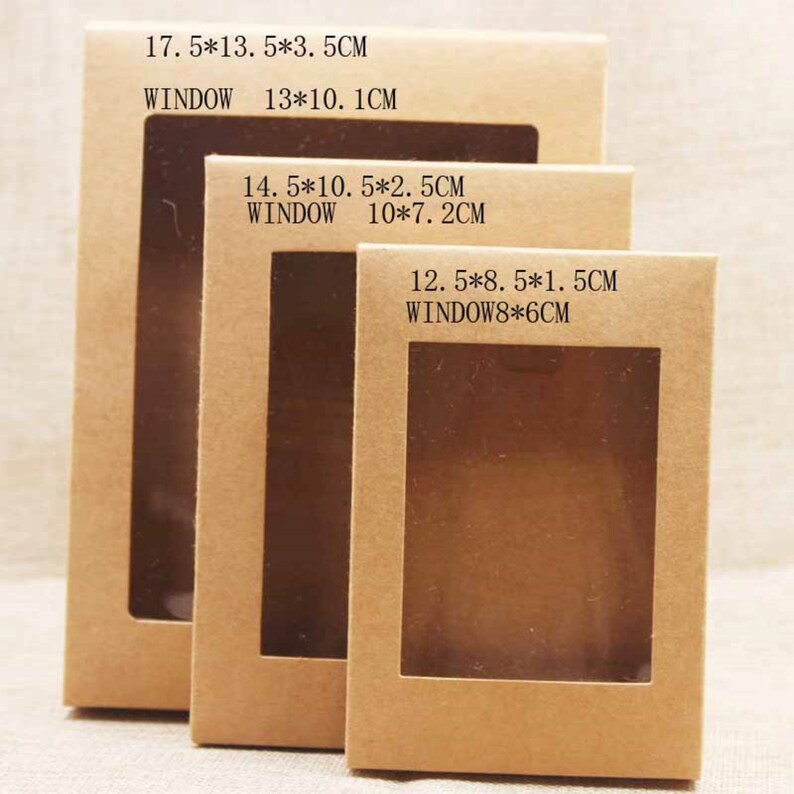 10pcs Kraft Paper Boxes With Window Wedding Favor Boxes Etsy Canada