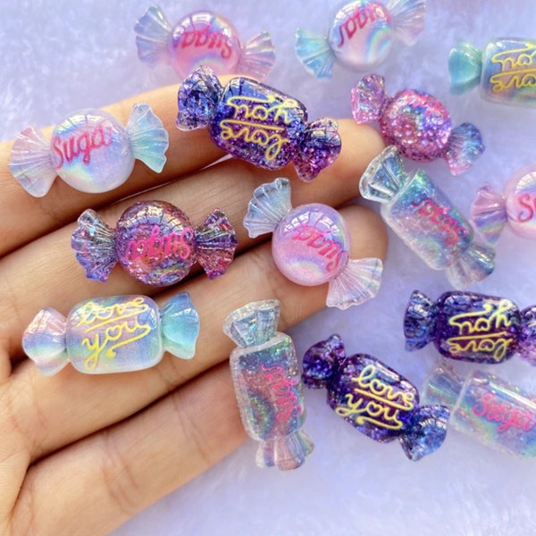 12pcs Candy Resin Flatback Cabochon For Jewelry Making