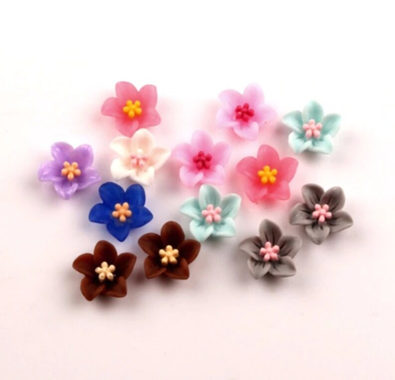 Mini 10mm Sakura RESIN Cabochon Flatback Flower Embellishment Jewellery Craft