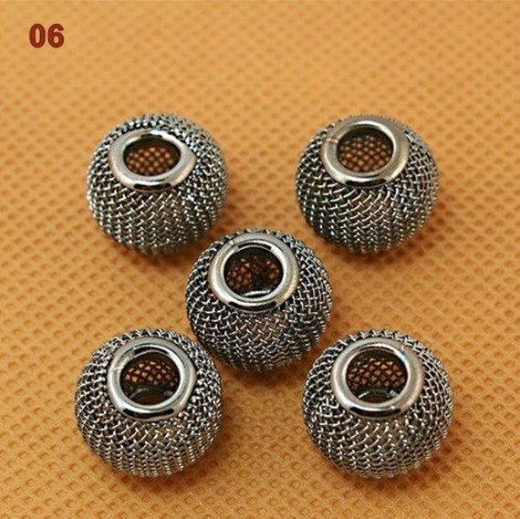 Basket Weave Silver Bead Spacer for Big Hole Jewelry