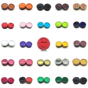 24pcs Metal Flattened Bottle Caps Without Holes Flat Bottlecaps For Jewelry Making