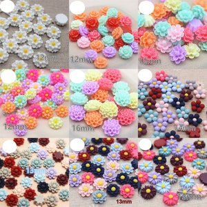 50pcs Charm Flower Resin Flatback Cabochon Jewelry Making DIY