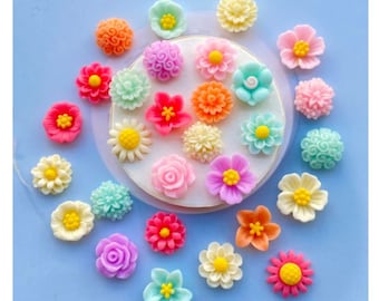 12/24pcs Resin Flatback Cabochons Cameo Flower Craft Embellishments 15x15x8mm 12/24pcs Resin Flatback Cabochons Cameo Flower Craft Embellishments 15x15x8mm