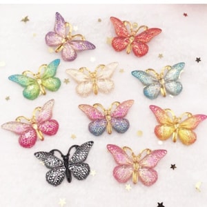 10 Stück niedliche Harz Schmetterling Flatback Cabochon für Schmuckherstellung