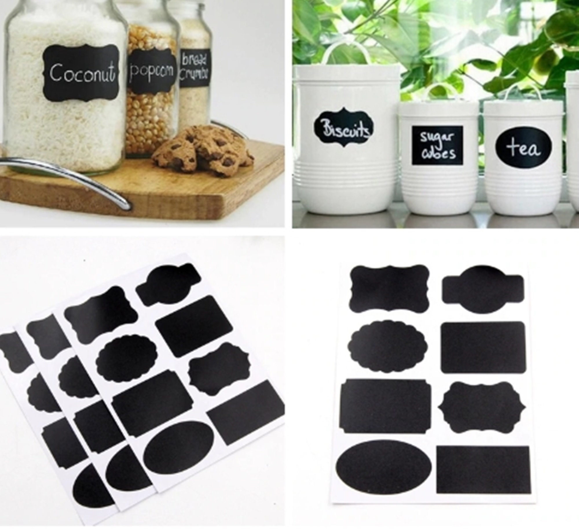 200 Reusable Chalkboard Labels Removable Blackboard Stickers Name Bottles  Jars