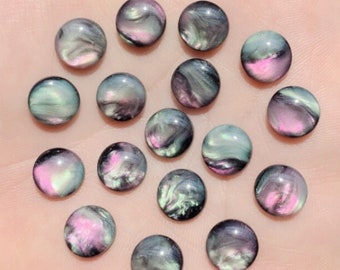 30pcs 10mm Charm Round Resin Cabochon Flatback For Jewelry Making