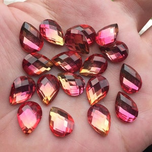30 pezzi di cabochon a retro piatto in acrilico rosso a goccia per la creazione di gioielli