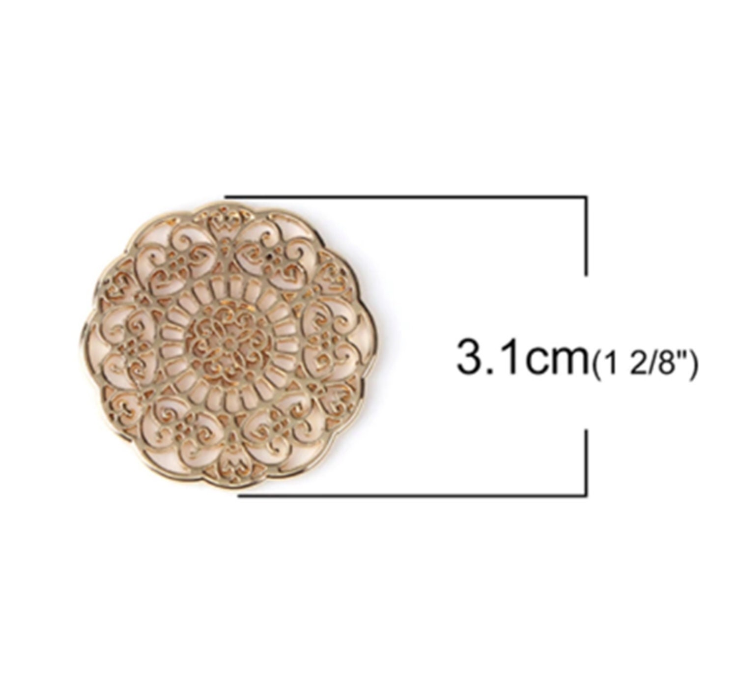 Charm Gold Filigree Flower Wraps Connectors Embellishments | Etsy