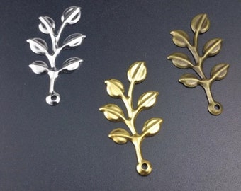 20pcs Leaf Charm Pendant For Jewelry Making Findings