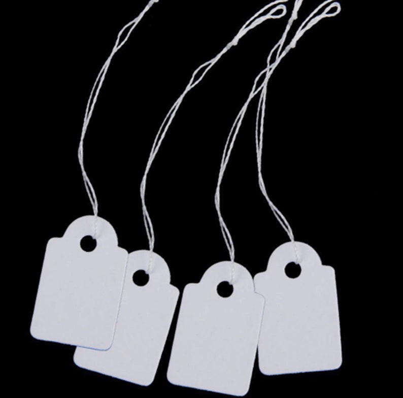500pcs Tiny Blank White Paper Price Tags With String Jewelry Etsy