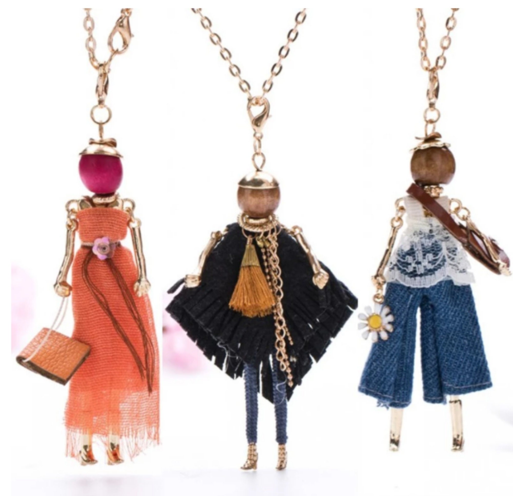 Charm Doll Necklace Pendant Handmade Fashion Jewelry Favor Etsy