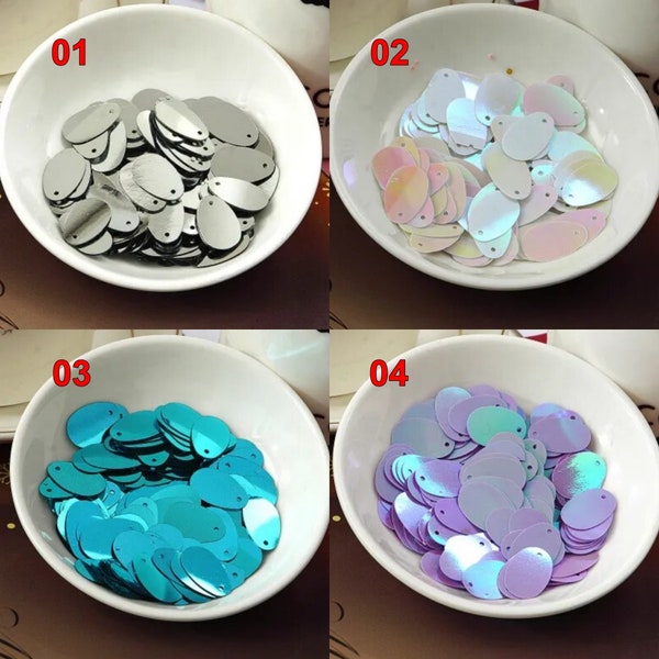 100pcs Egg Shape Sequins Paillettes For Garment Earring Sewing Accessories