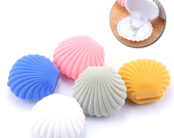 Velvet Shell Jewelry Box Display For Earrings Necklace