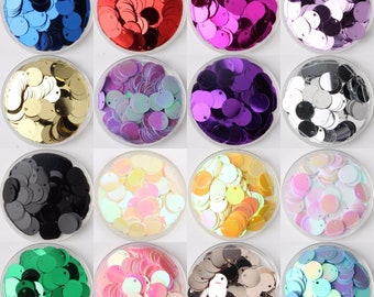 6/8/10/12/15/20mm Iridescent Color Flat Round Loose Sequins Paillettes Sewing For Clothes Craft Decoration