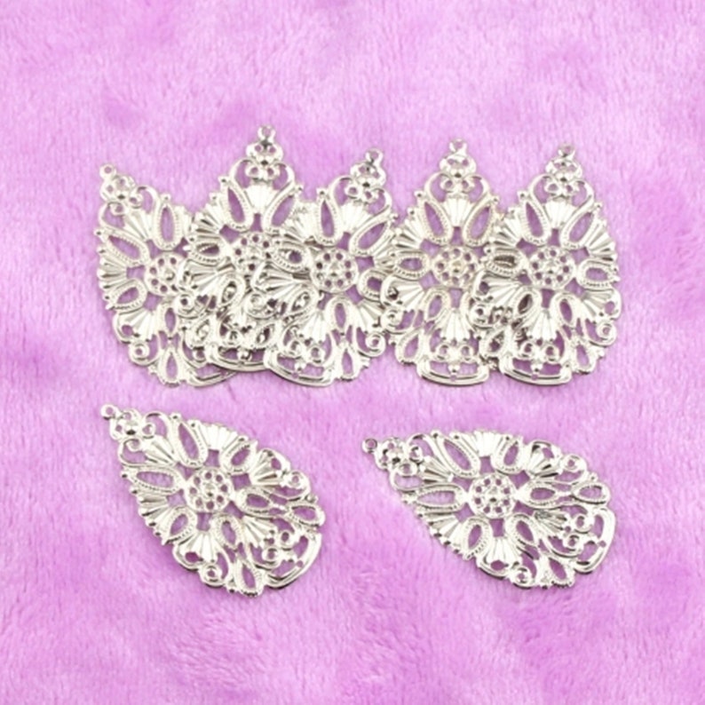 20pcs Charm Chandelier Filigree Connectors Earring Findings Jewelry Making DIY