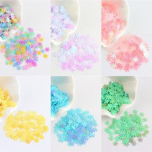 10 g sneeuwvlok glitter pailletten confetti voor ambachtelijke slijmharsbenodigdheden